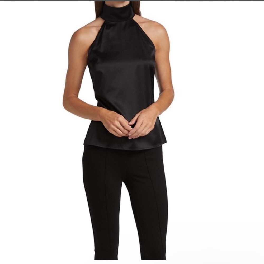 Anine Bing Black Silk Halter Top Sz Large